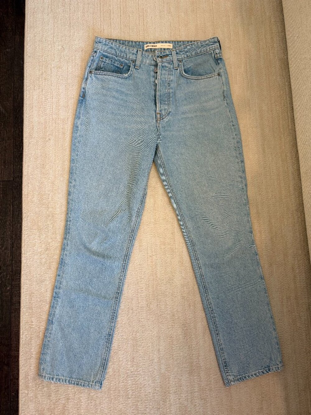 GRLFRND Karolina High Rise Straight Crop Jeans 28